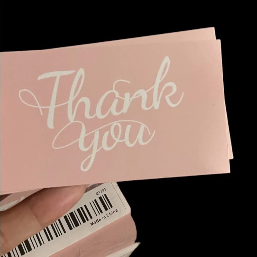 50 Thank you cards for your small business Pink & White Business Card size